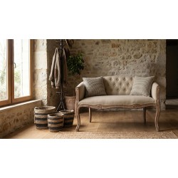 Clayre & Eef Kissenbezug 45x45 cm Braun Weiß Synthetisch