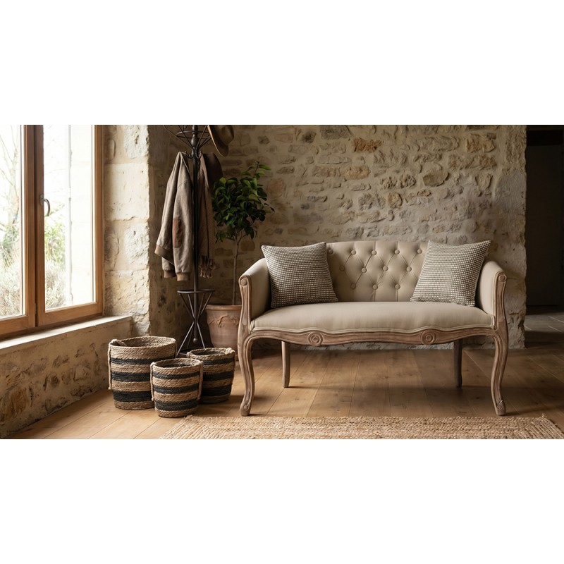 Clayre & Eef Kussenhoes 45x45 cm Bruin Wit Synthetisch