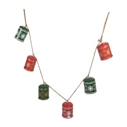 Clayre & Eef Decorazione Ghirlanda di Natale 150x12x17 cm Rosso Metallo