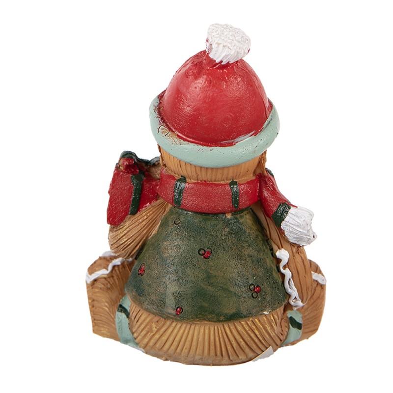 Clayre & Eef Kerstdecoratie Beeld Gingerbread man 7x5x9 cm Bruin Kunststof