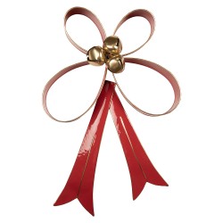 Clayre & Eef Decoratie Strik 37x9x55 cm Rood Metaal