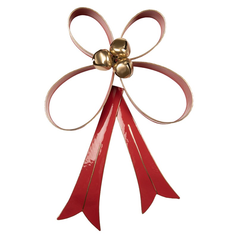 Clayre & Eef Decoratie Strik 37x9x55 cm Rood Metaal