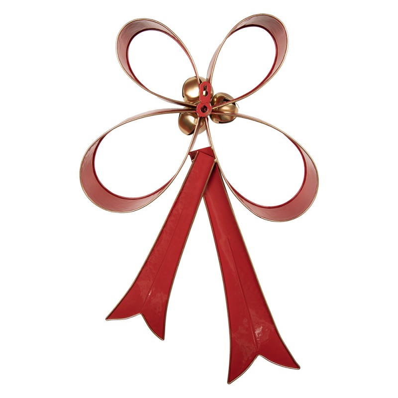 Clayre & Eef Decoratie Strik 37x9x55 cm Rood Metaal