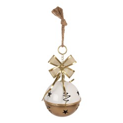 Clayre & Eef Christmas Decoration Figurine Bell Ø 19x45 cm Gold colored Metal