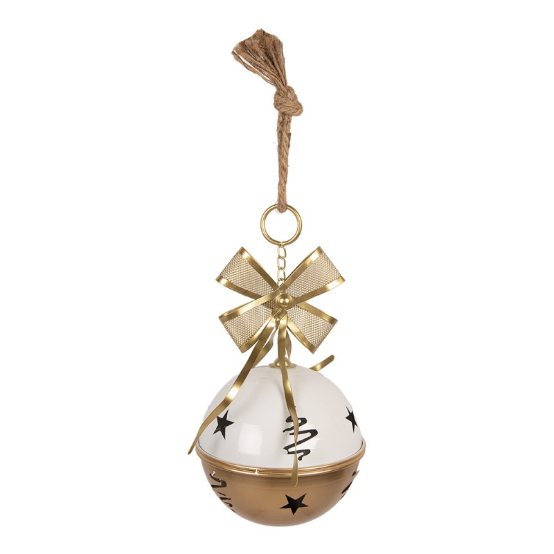 Clayre & Eef Christmas Decoration Figurine Bell Ø 19x45 cm Gold colored Metal