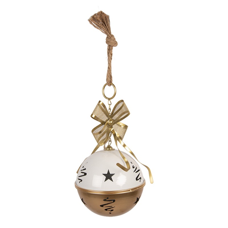 Clayre & Eef Christmas Decoration Figurine Bell Ø 19x45 cm Gold colored Metal