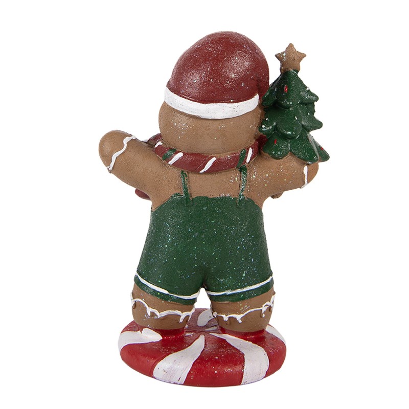 Clayre & Eef Décoration de Noël Image Bonhomme en pain d‘épice 12x11x21 cm Marron Plastique