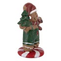 Clayre & Eef Décoration de Noël Image Bonhomme en pain d‘épice 12x11x21 cm Marron Plastique