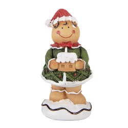 Clayre & Eef Kerstdecoratie Beeld 9x8x16 cm Bruin Polyresin