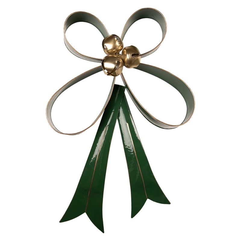 Clayre & Eef Fiocco Decorativo 48x11x70 cm Verde Metallo