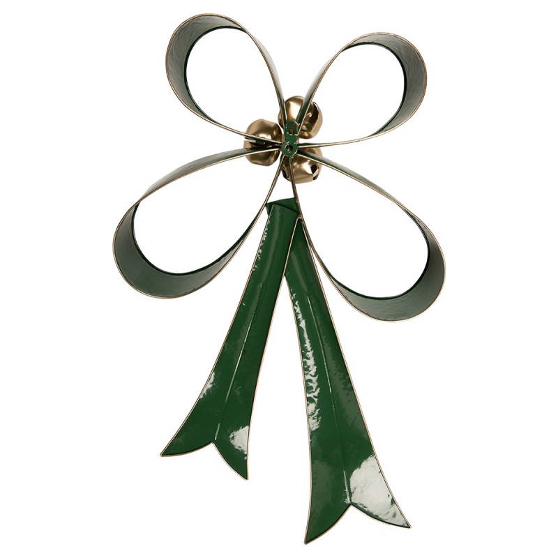 Clayre & Eef Fiocco Decorativo 48x11x70 cm Verde Metallo