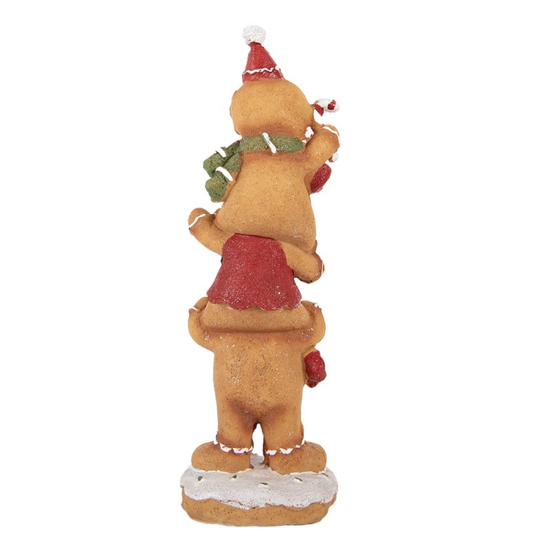Clayre & Eef Christmas Decoration Figurine Gingerbread man 10x8x27 cm Brown Plastic