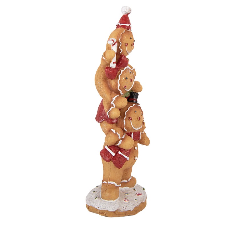 Clayre & Eef Christmas Decoration Figurine Gingerbread man 10x8x27 cm Brown Plastic