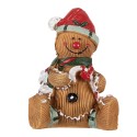 Clayre & Eef Weihnachtsdekorationsfigur Pfefferkuchenmann 7x5x9 cm Braun Kunststoff