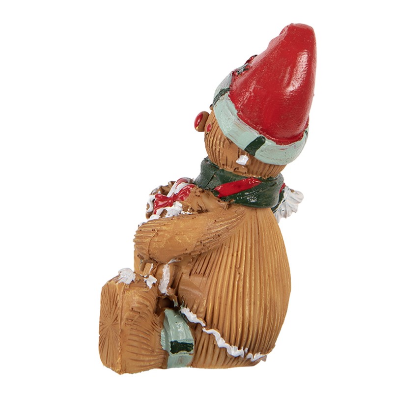 Clayre & Eef Weihnachtsdekorationsfigur Pfefferkuchenmann 7x5x9 cm Braun Kunststoff