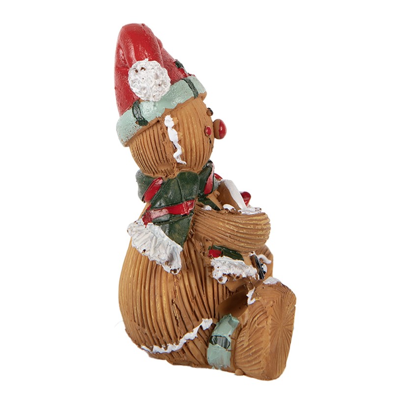 Clayre & Eef Weihnachtsdekorationsfigur Pfefferkuchenmann 7x5x9 cm Braun Kunststoff