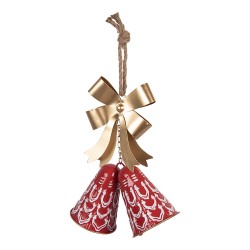 Clayre & Eef Kersthanger Bel 26x10x29 cm Rood Metaal
