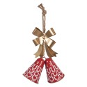Clayre & Eef Kersthanger Bel 26x10x29 cm Rood Metaal