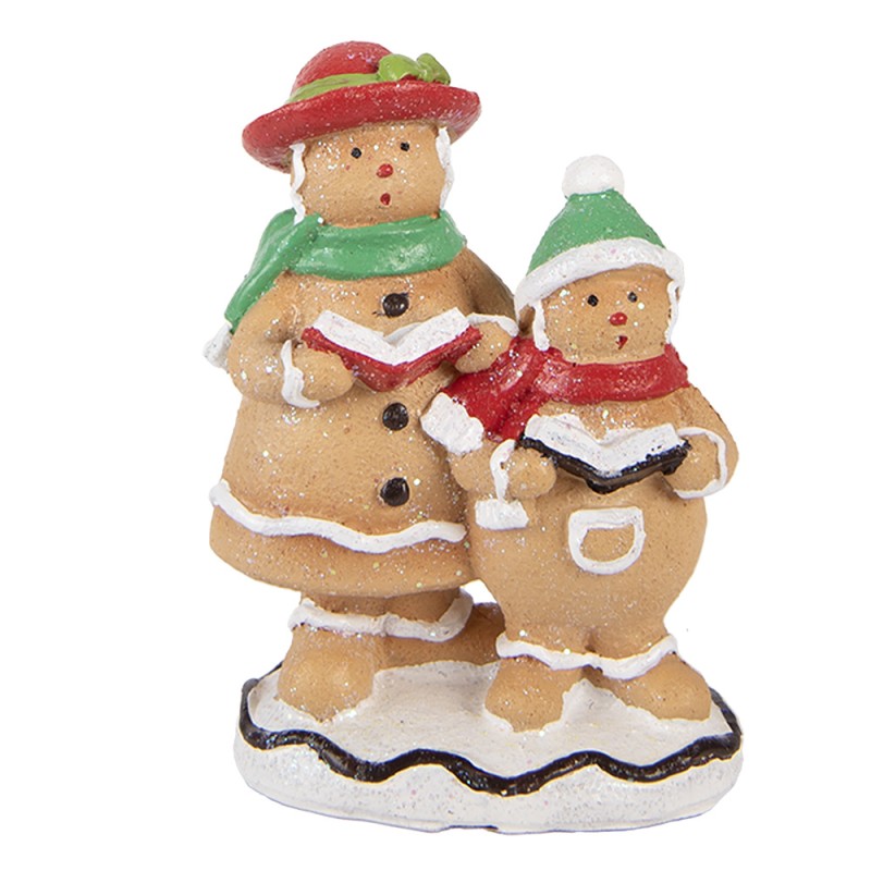Clayre & Eef Christmas Decoration Figurine Gingerbread man 10x6x13 cm Brown Plastic