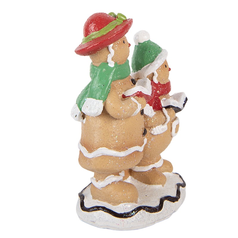 Clayre & Eef Christmas Decoration Figurine Gingerbread man 10x6x13 cm Brown Plastic