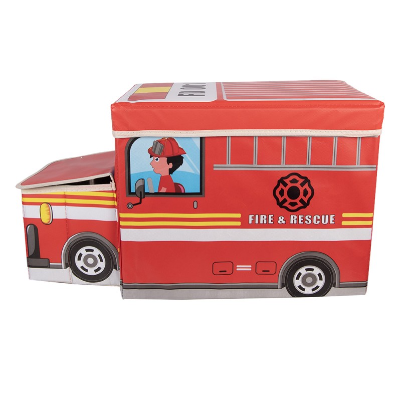 Clayre & Eef Storage Box Car 55x32x28 cm Red Plastic