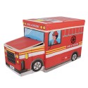 Clayre & Eef Storage Box Car 55x32x28 cm Red Plastic