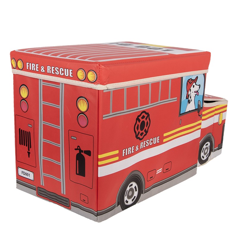 Clayre & Eef Storage Box Car 55x32x28 cm Red Plastic