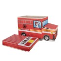 Clayre & Eef Storage Box Car 55x32x28 cm Red Plastic
