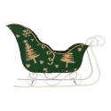 Clayre & Eef Weihnachtsdekorationsfigur Schlitten 35x15x23 cm Grün Metall