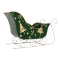 Clayre & Eef Weihnachtsdekorationsfigur Schlitten 35x15x23 cm Grün Metall