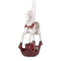 Clayre & Eef Christmas Ornament Rocking Horse 9x2x10 cm White Plastic