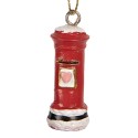 Clayre & Eef Christmas Ornament Mailbox Ø 2x4 cm Red Plastic