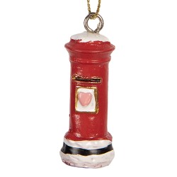 Clayre & Eef Christmas Ornament Mailbox Ø 2x4 cm Red Plastic