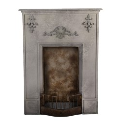 Clayre & Eef Cheminée 86x17x120 cm Gris Bois