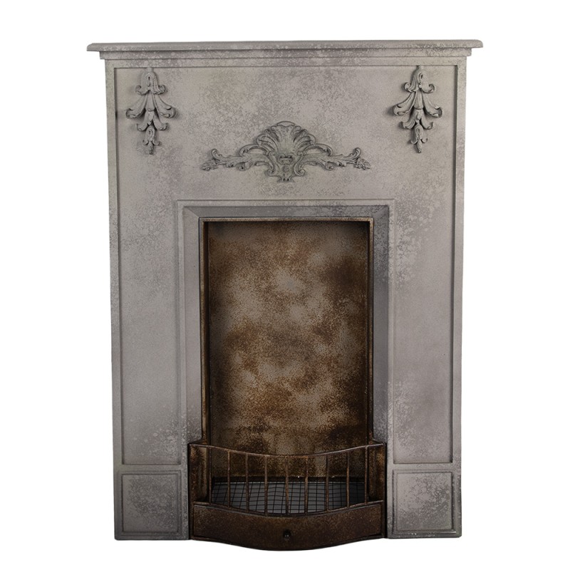 Clayre & Eef Cheminée 86x17x120 cm Gris Bois