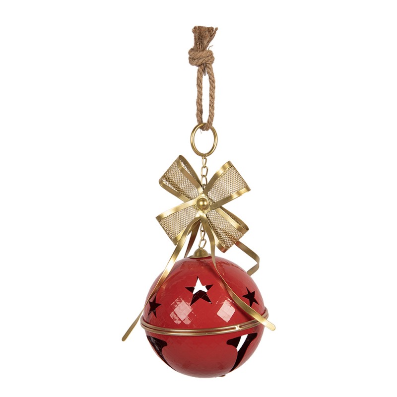 Clayre & Eef Décoration de Noël Image Sonnettes Ø 16x32 cm Rouge Métal