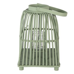 Clayre & Eef Wind Light 24x24x36 cm Green Rattan