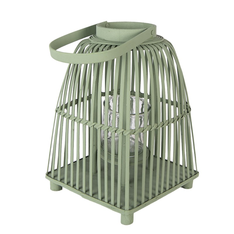 Clayre & Eef Wind Light 24x24x36 cm Green Rattan