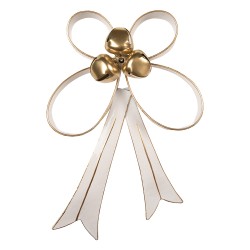 Clayre & Eef Decoratie Strik 27x7x39 cm Wit Metaal