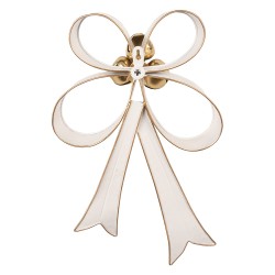 Clayre & Eef Decoratie Strik 27x7x39 cm Wit Metaal