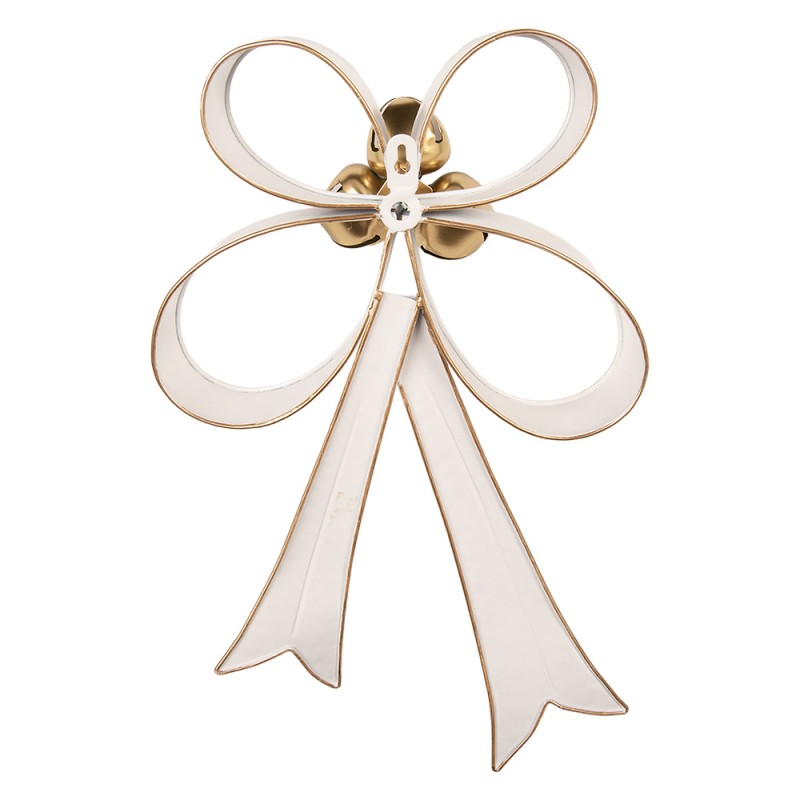 Clayre & Eef Decoratie Strik 27x7x39 cm Wit Metaal