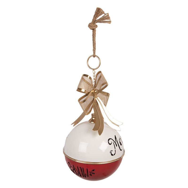 Clayre & Eef Christmas Decoration Figurine Bell Ø 24x60 cm Red Metal