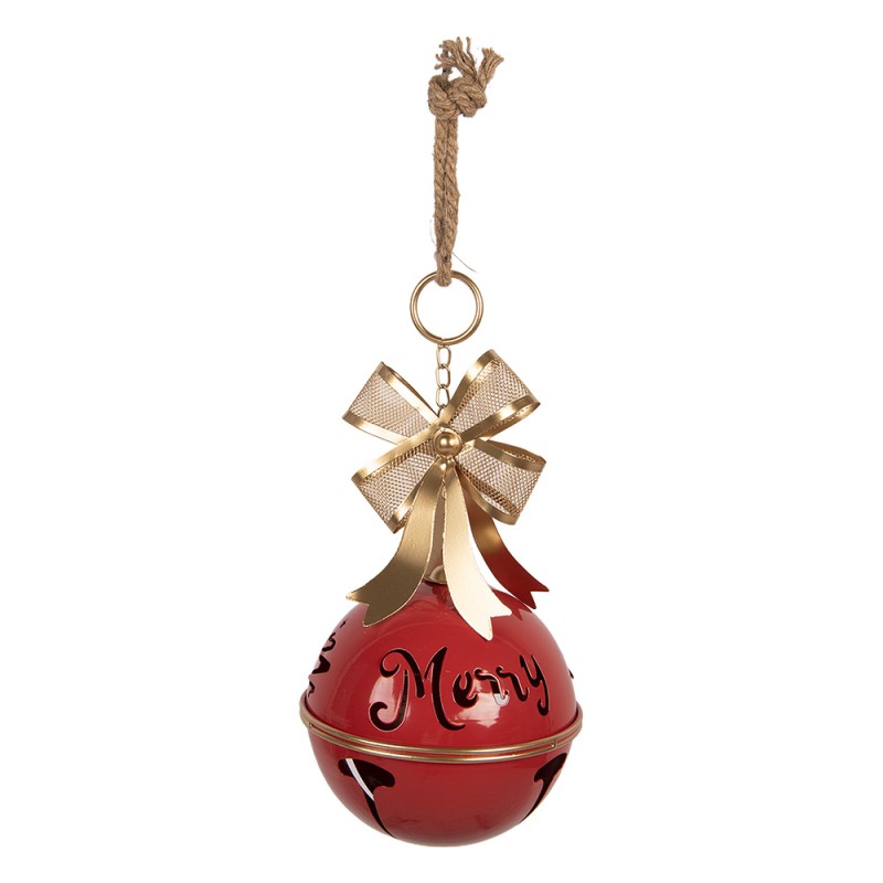Clayre & Eef Décoration de Noël Image Sonnettes Ø 18x38 cm Rouge Métal