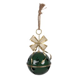 Clayre & Eef Weihnachtsdekorationsfigur Klingel Ø 19x45 cm Grün Metall