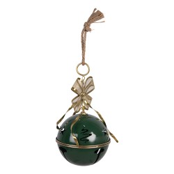 Clayre & Eef Weihnachtsdekorationsfigur Klingel Ø 19x45 cm Grün Metall