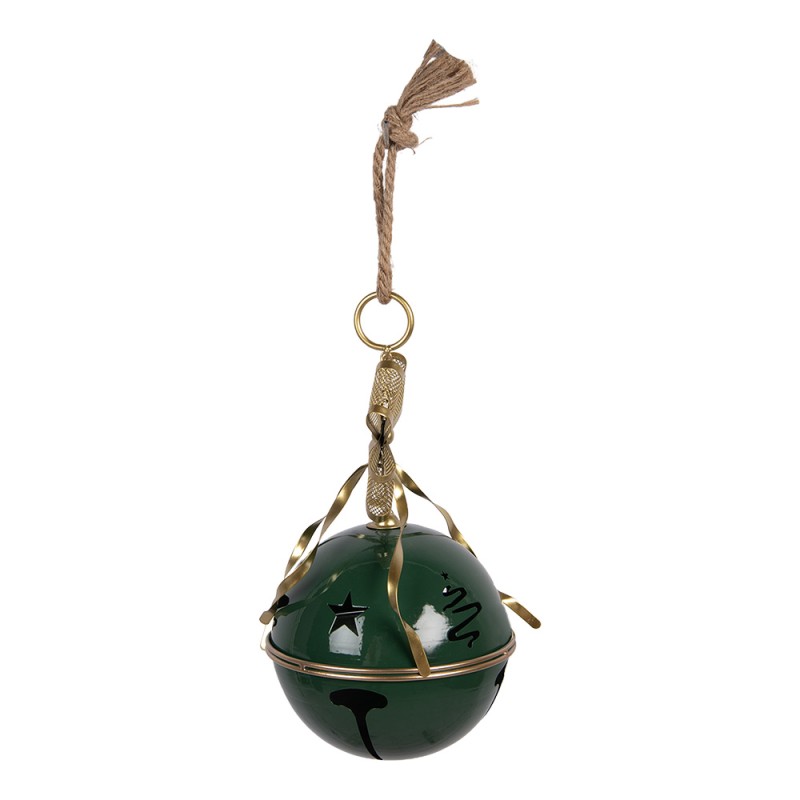 Clayre & Eef Weihnachtsdekorationsfigur Klingel Ø 19x45 cm Grün Metall