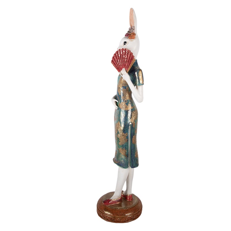 Clayre & Eef Dekorationsfigur Kaninchen Ø 18x80 cm Weiß Kunststoff
