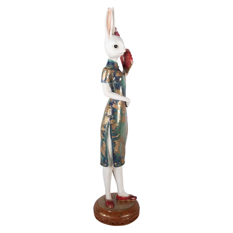 Clayre & Eef Dekorationsfigur Kaninchen Ø 18x80 cm Weiß Kunststoff