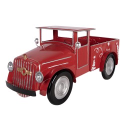 Clayre & Eef Weihnachtsdekorationsfigur Auto 42x18x19 cm Rot Metall