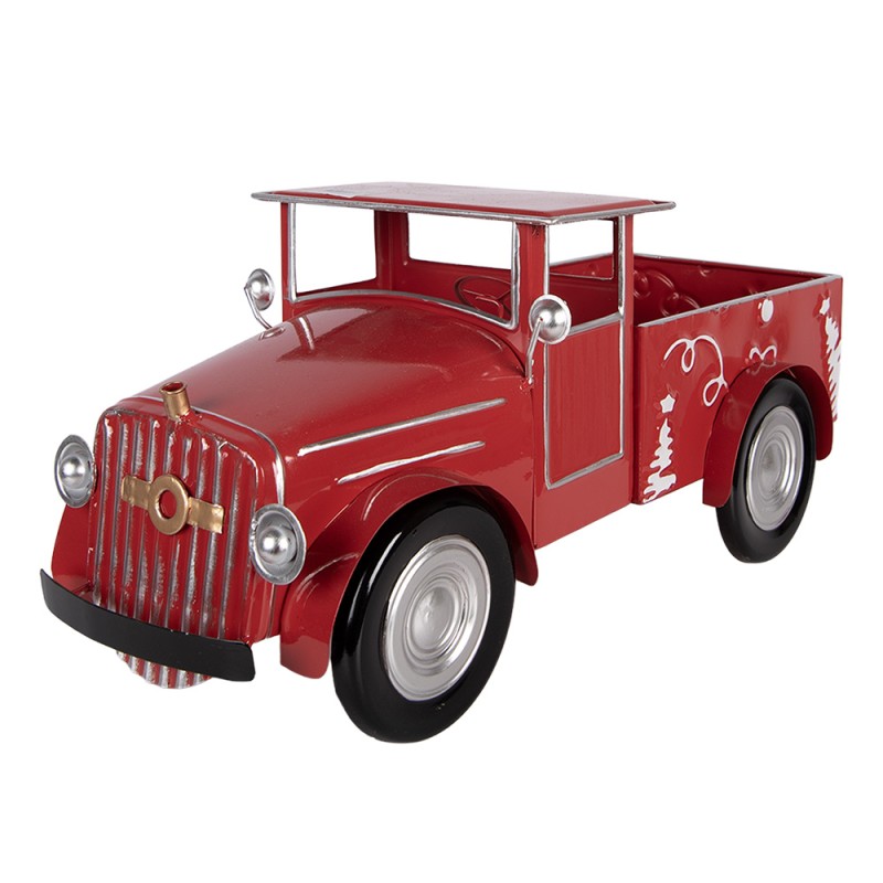 Clayre & Eef Weihnachtsdekorationsfigur Auto 42x18x19 cm Rot Metall